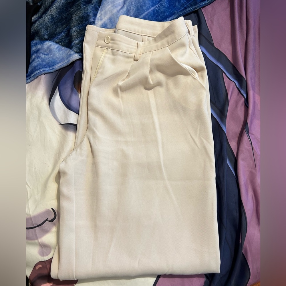 Off white straight leg with flare work pants